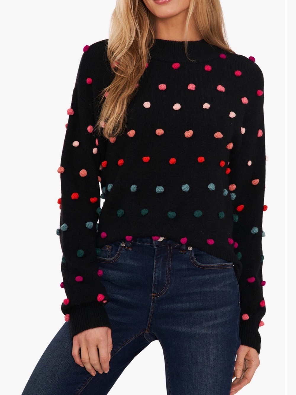 CeCe Black Top with Pink Accent